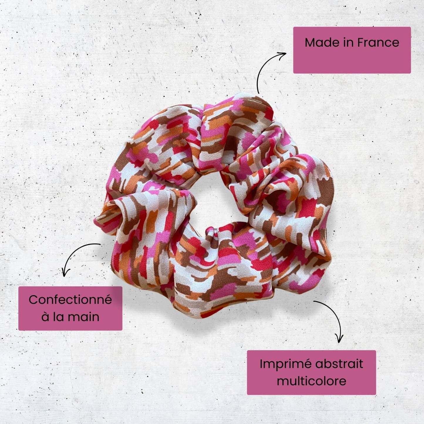 caractéristiques du chouchou pour cheveux multicolore rose