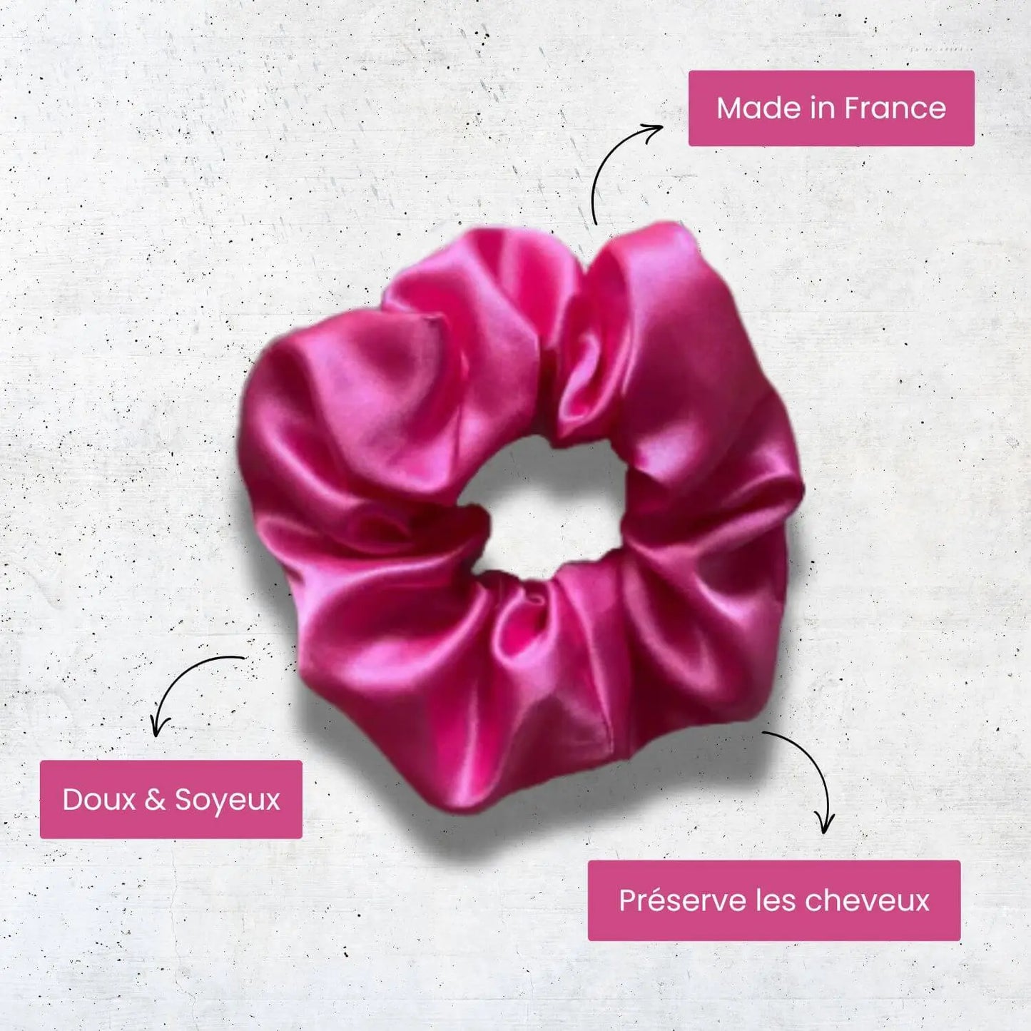 chouchou en satin rose barbie made in france