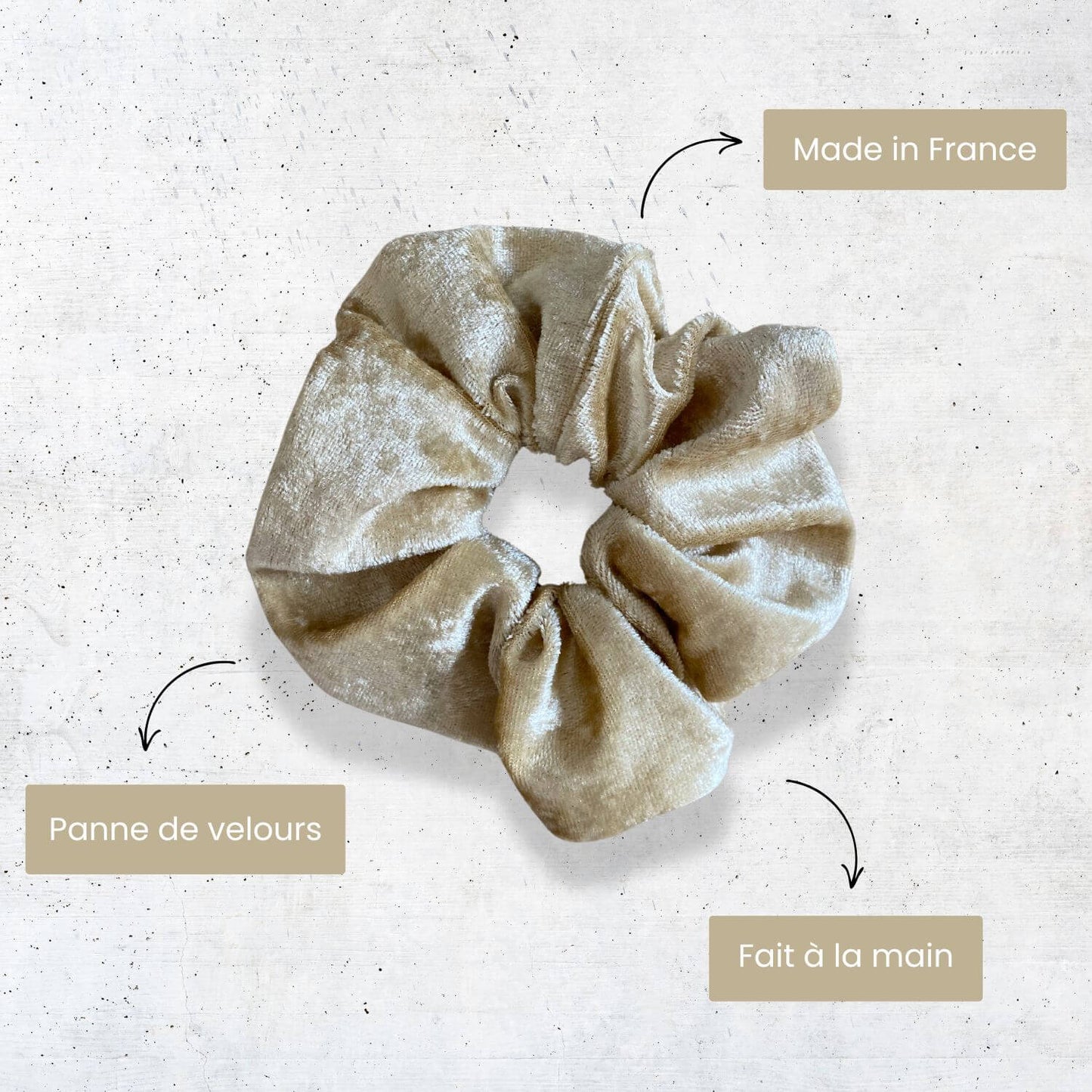 Chouchou velours beige Aurore Violette & Rose