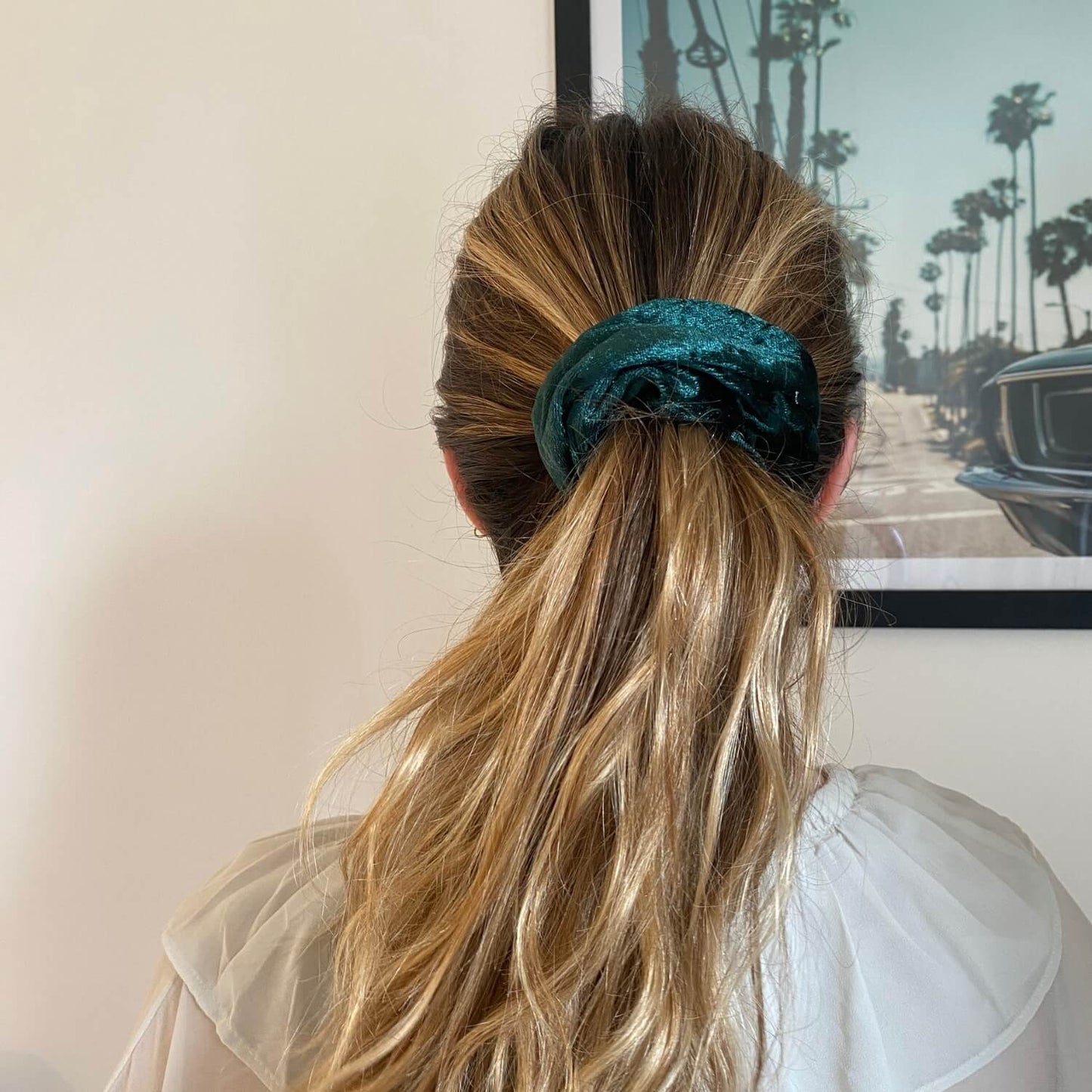 coiffure avec chouchou pour cheveux en velours