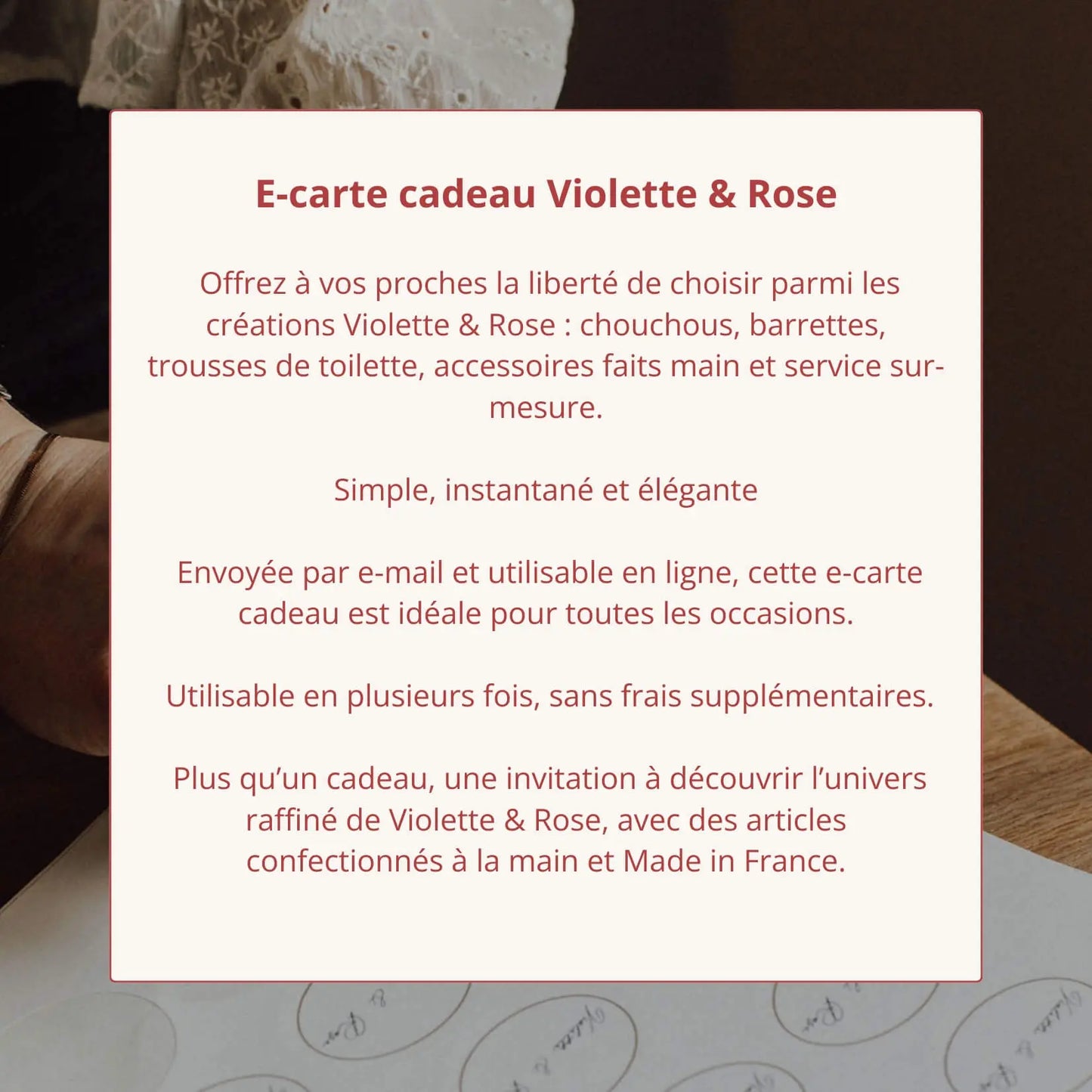 e-carte cadeau Violette & Rose - Violette & Rose - Accessoires pour cheveux