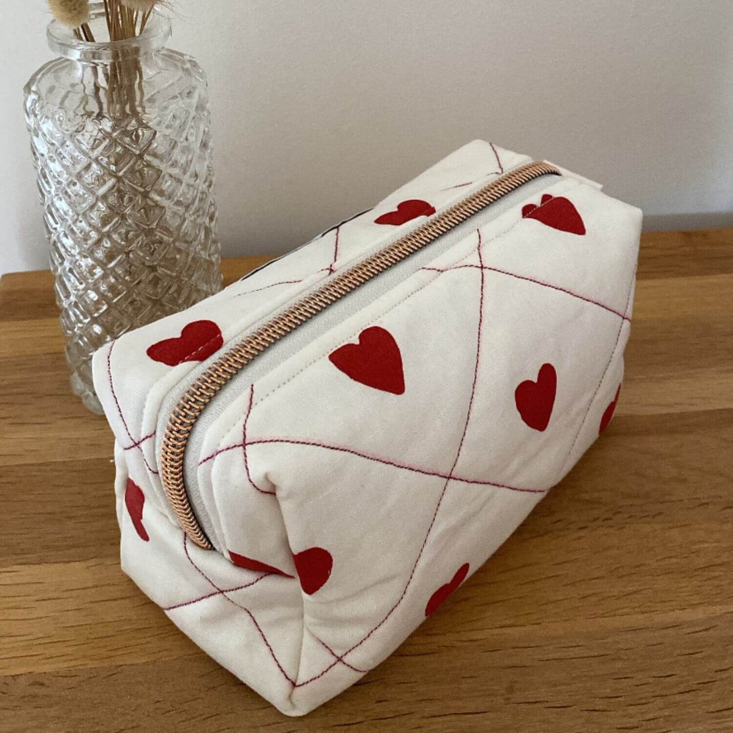 trousse de toilette coeur made in france