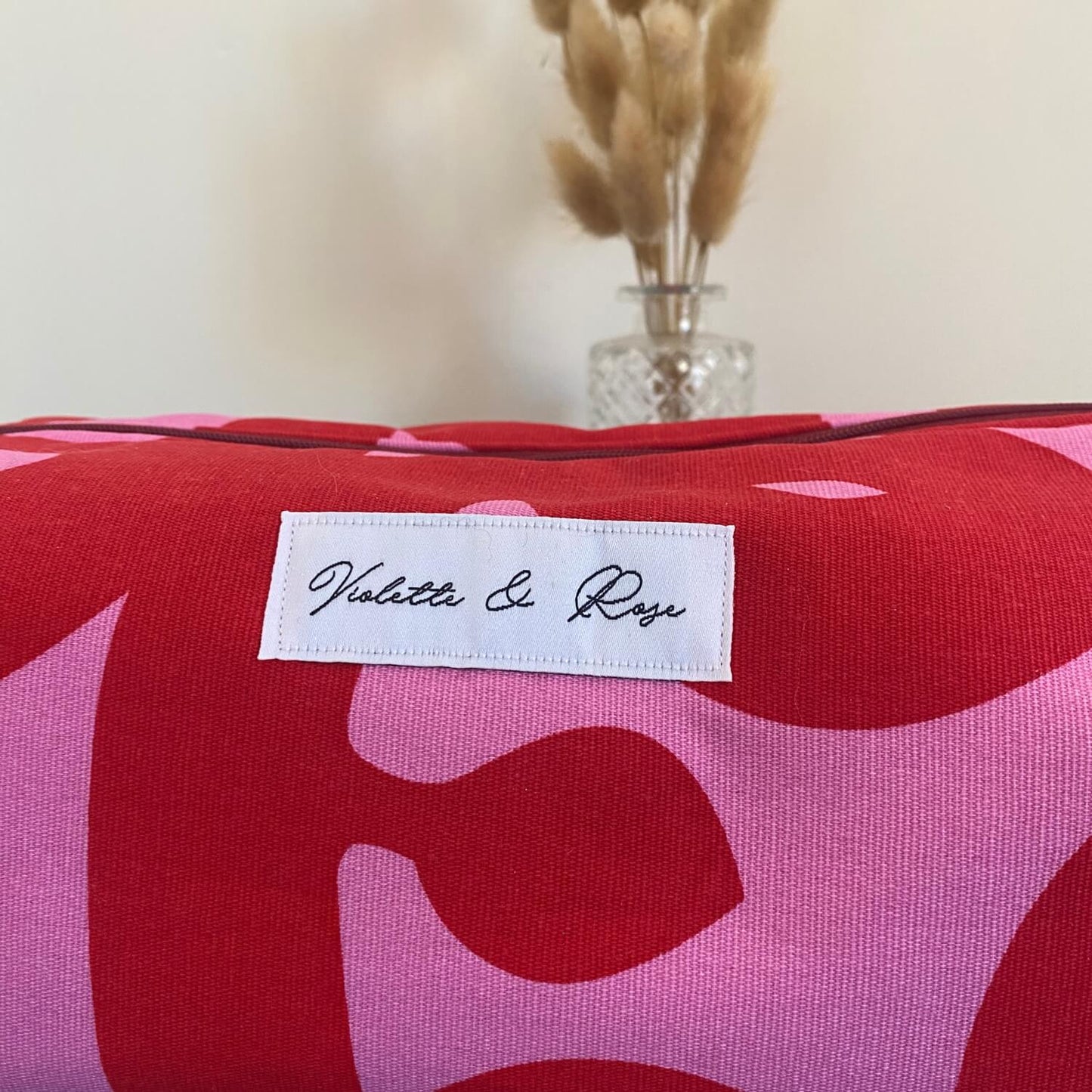 Trousse de toilette rose et rouge Pipa Violette & Rose