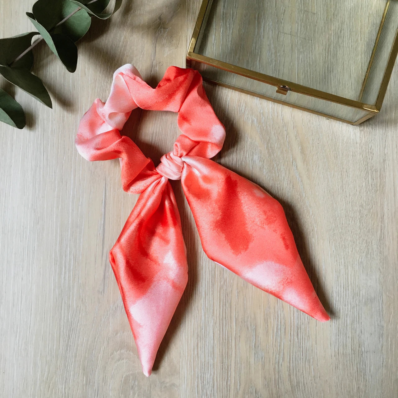foulchie pour cheveux en satin tie and dye