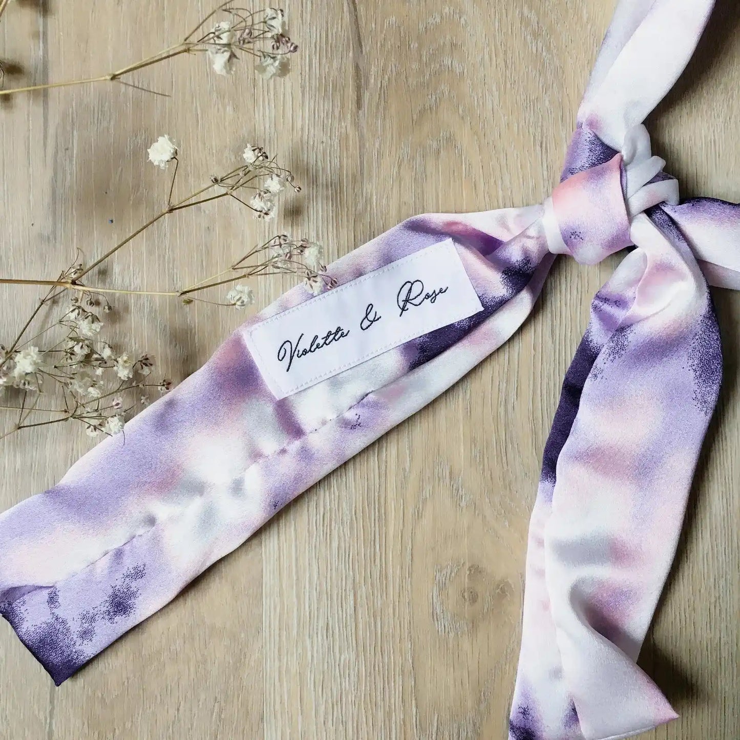 Bandeau en satin tie&dye Thylane - Violette & Rose - Accessoires pour cheveux