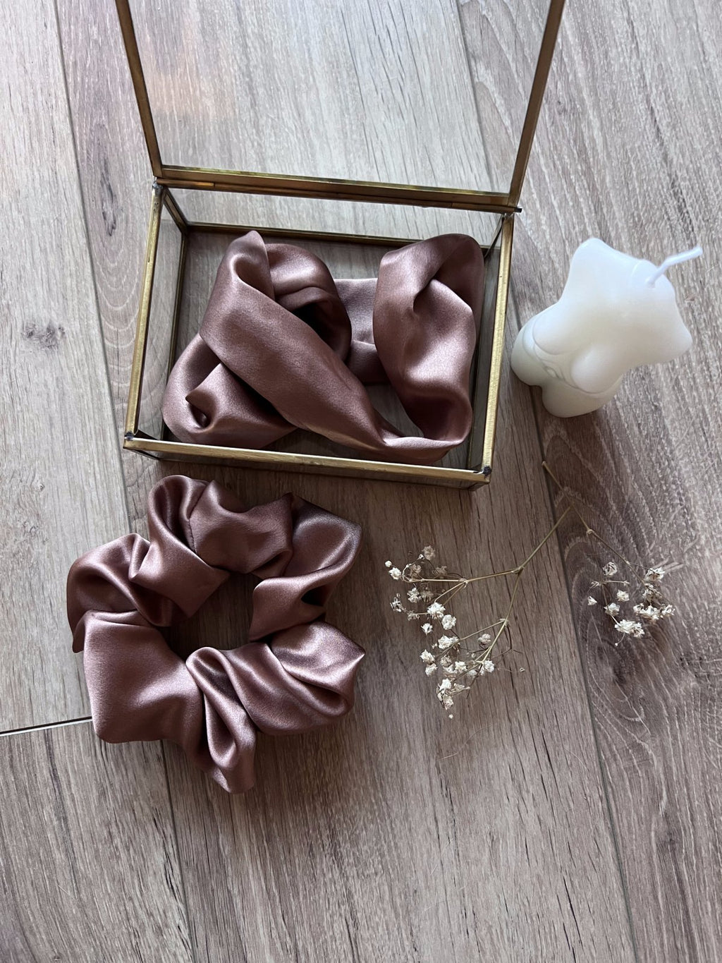 Chouchou en soie - Violette & Rose - Accessoires pour cheveux