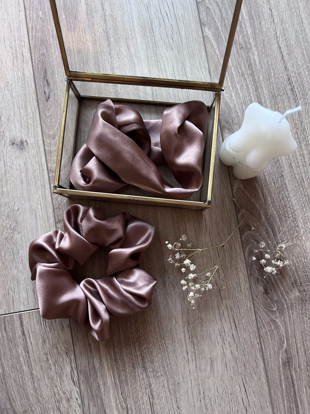 Chouchou en soie - Violette & Rose - Accessoires pour cheveux