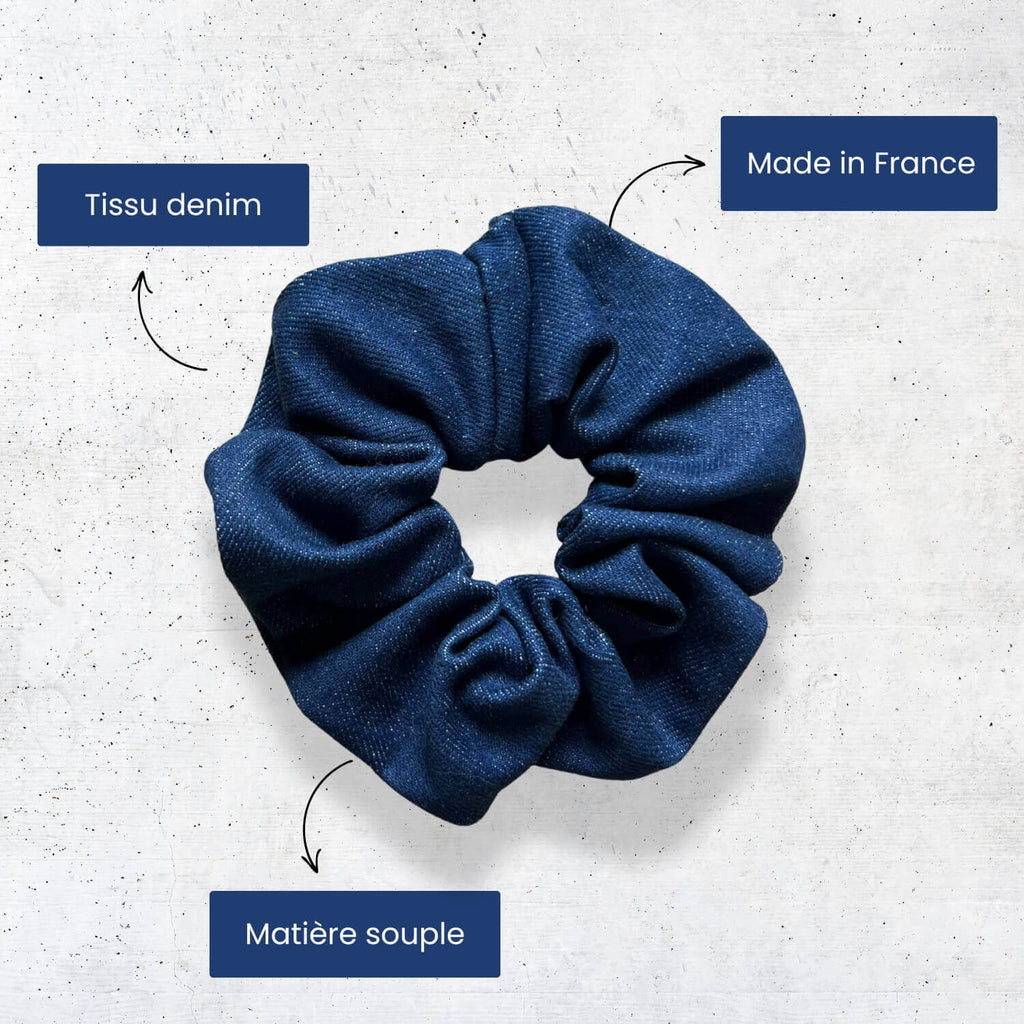 Chouchou en denim Jenna Violette & Rose