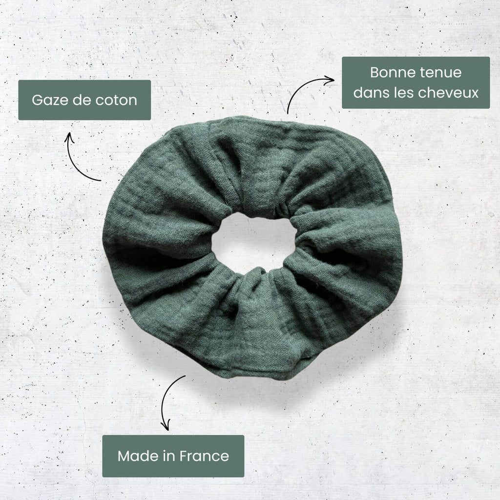 Chouchou gaze de coton vert Angela Violette & Rose