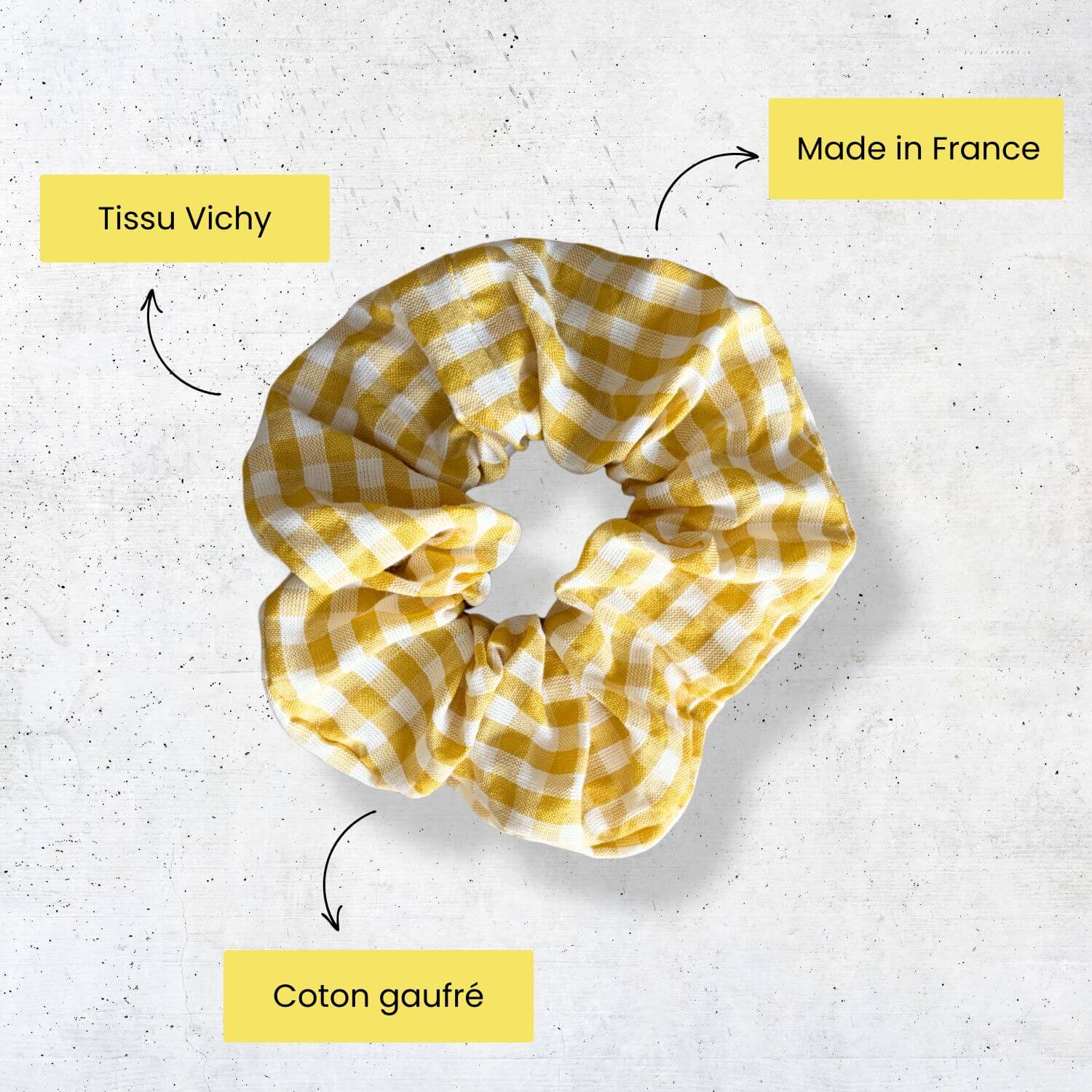 Chouchou Vichy Jaune Sixtine Violette & Rose