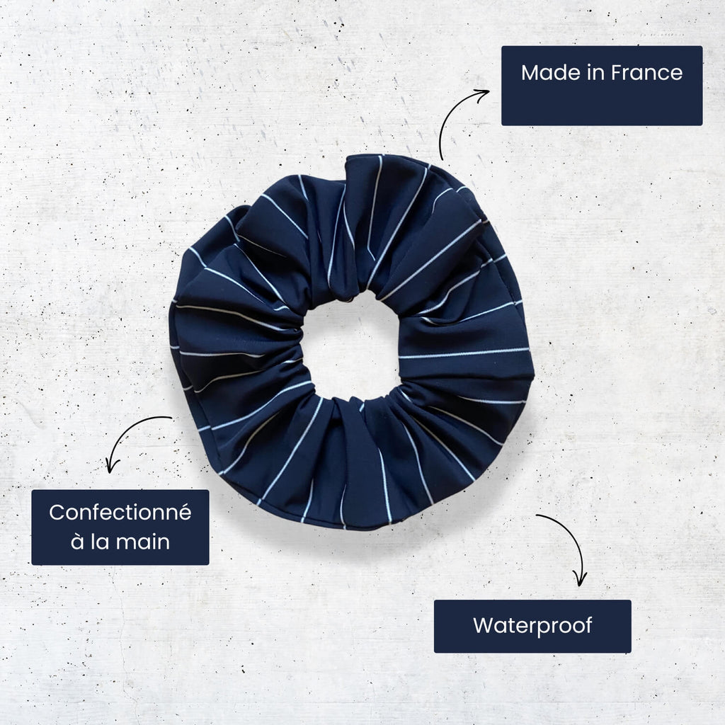 caractéristiques du chouchou waterproof à rayures