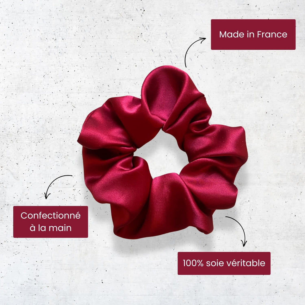 Chouchou en soie rouge Carmen Violette & Rose