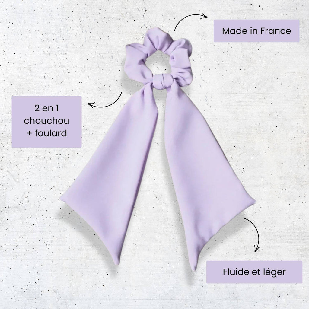 foulchie chouchou foulard de couleur lila