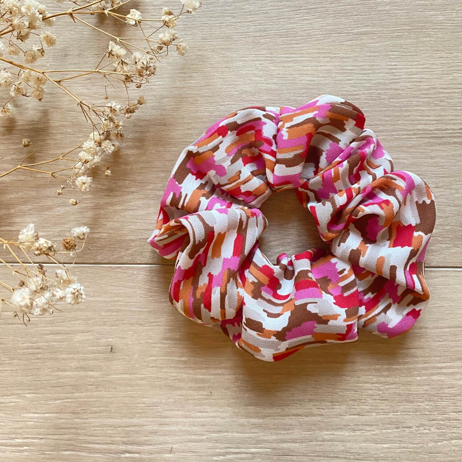 chouchou pour cheveux multicolore rosa