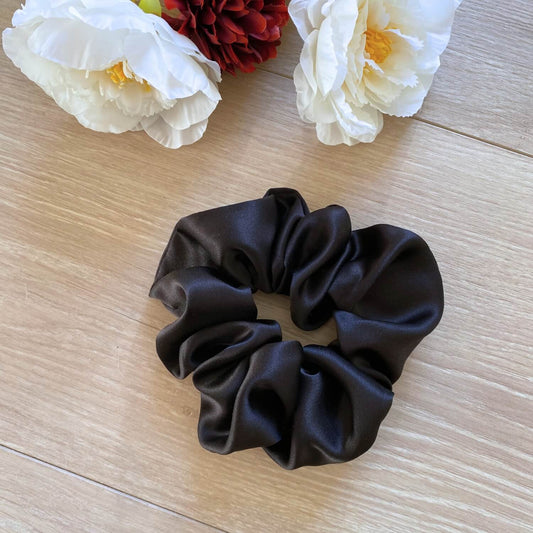 Chouchou en soie noir Lexie Violette & Rose