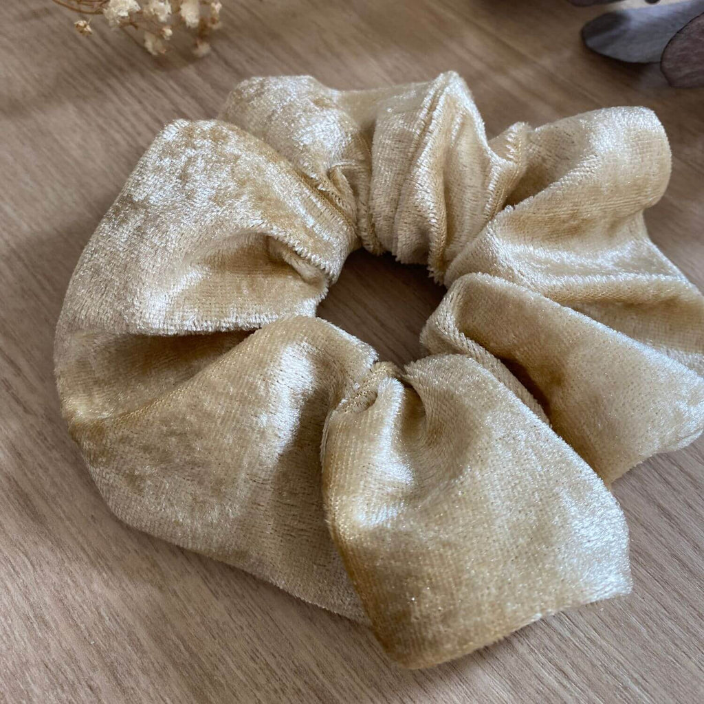 Chouchou velours beige Aurore Violette & Rose