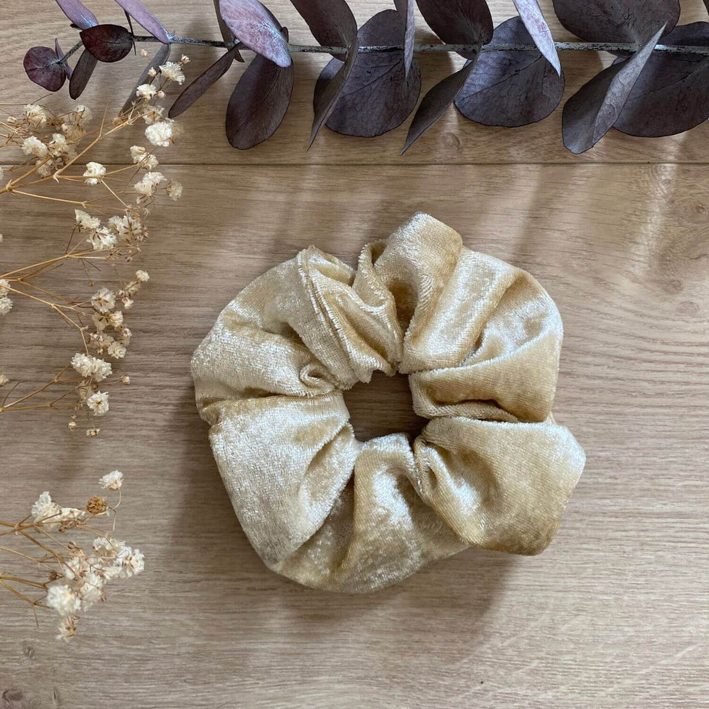 Chouchou velours beige Aurore Violette & Rose