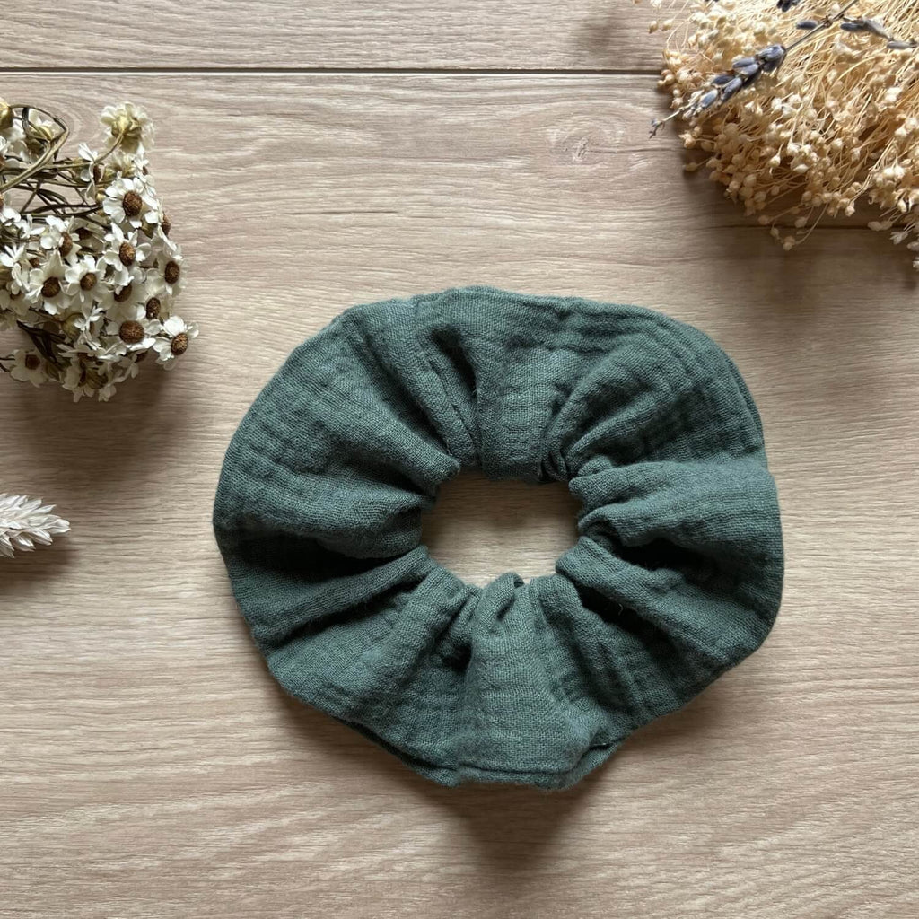 Chouchou gaze de coton vert Angela Violette & Rose