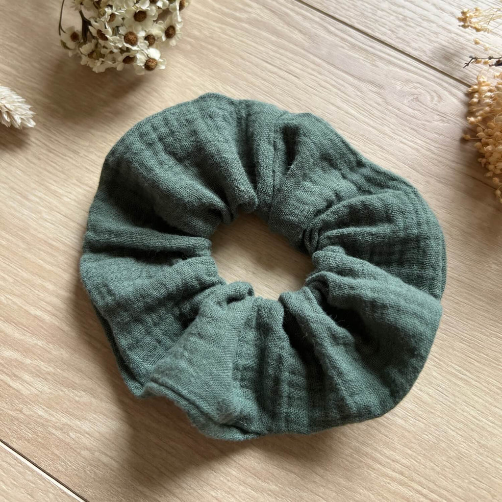 Chouchou gaze de coton vert Angela Violette & Rose