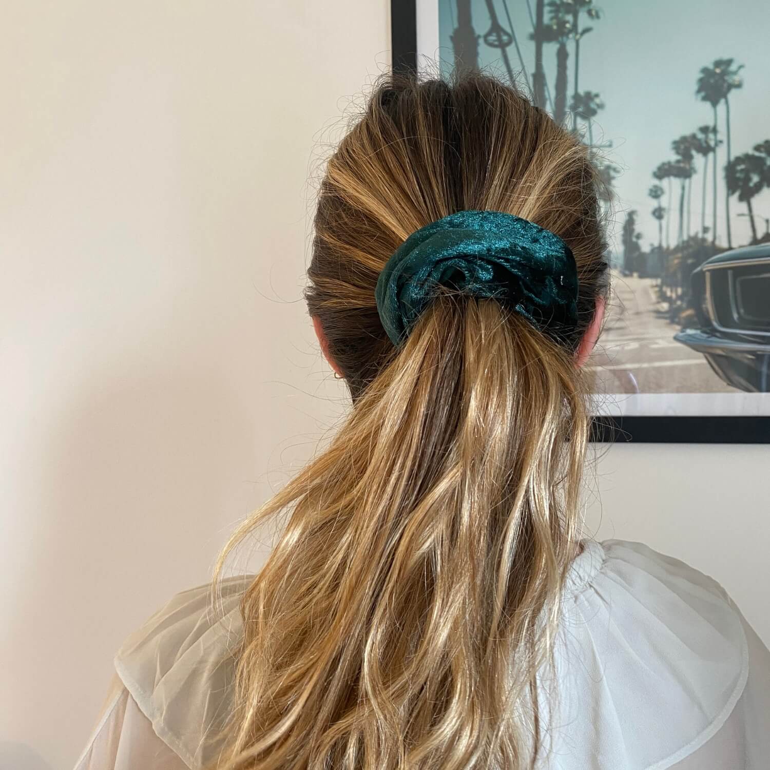 coiffure avec chouchou pour cheveux en velours