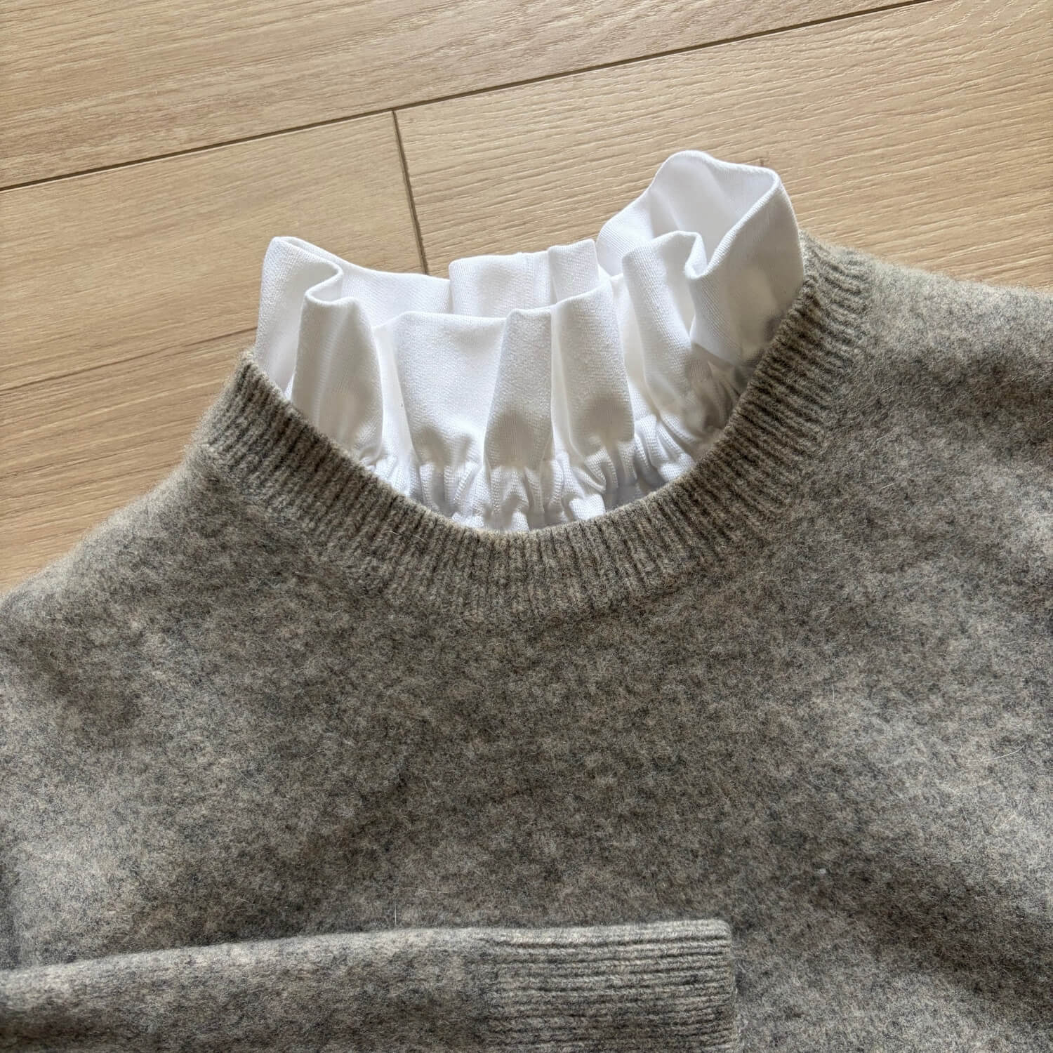 col amovible blanc coton à volant