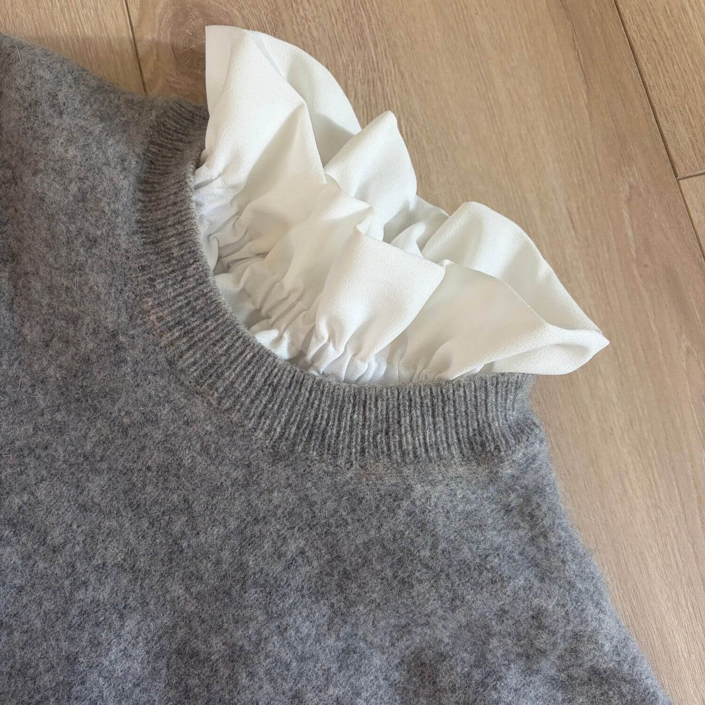 Col amovible Blanc Coline Violette & Rose