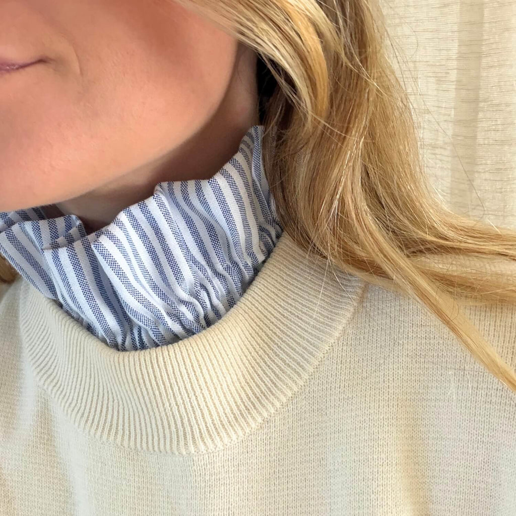 Col amovible Oxford Bleu Violette & Rose