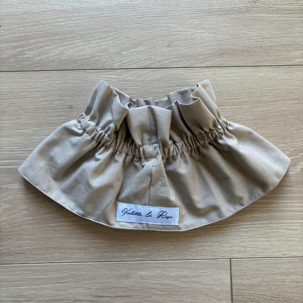 col amovible violette et rose beige foncé fait à Toulouse