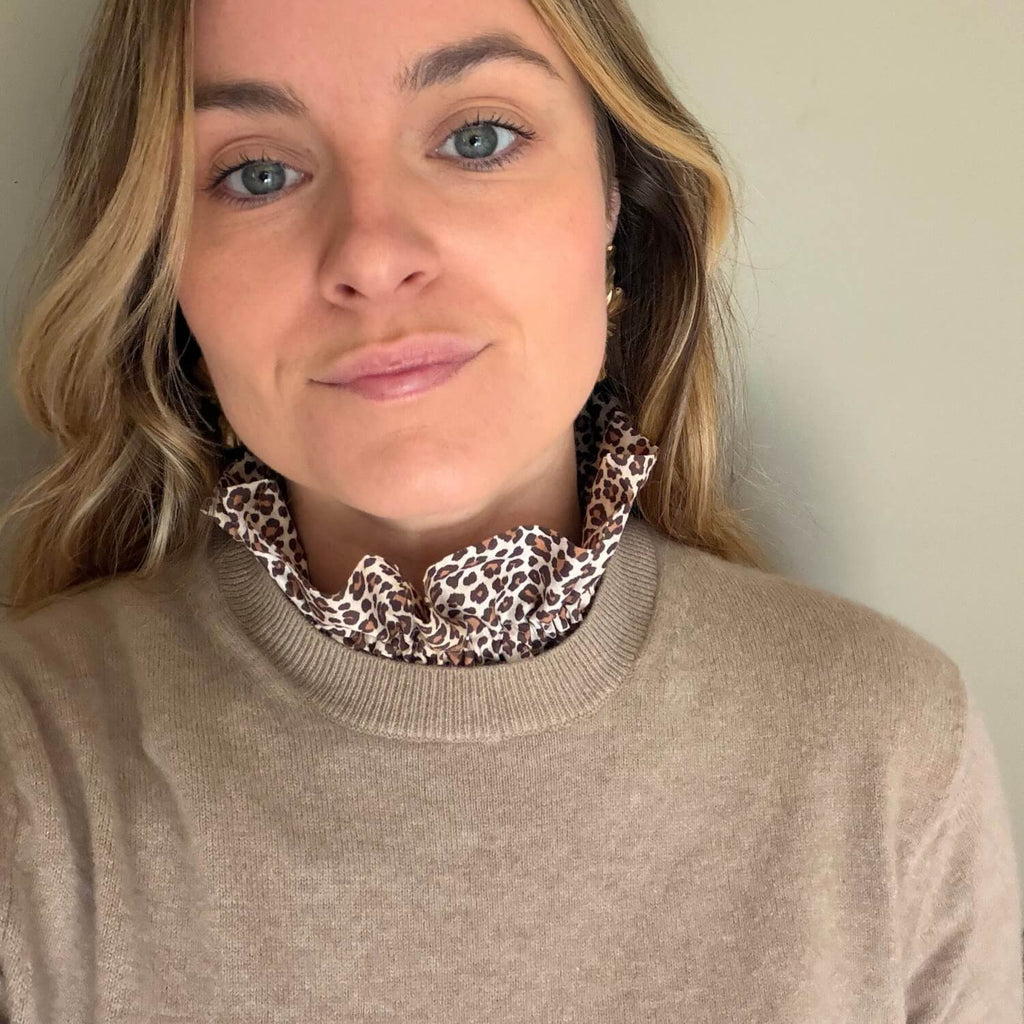 Col amovible Léopard Violette & Rose