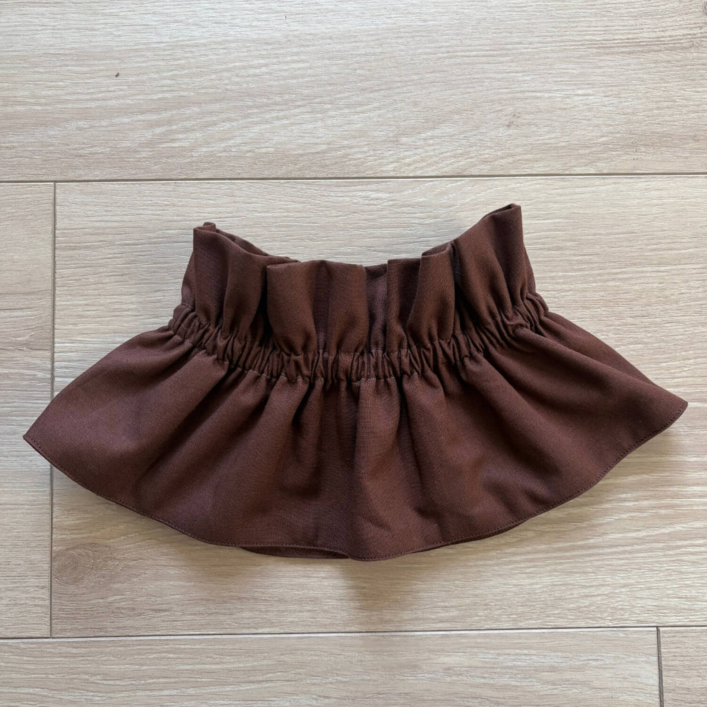 col amovible à volant marron fait main