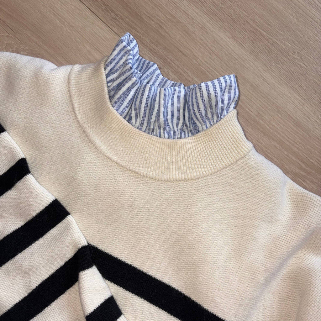 Col amovible Oxford Bleu Violette & Rose