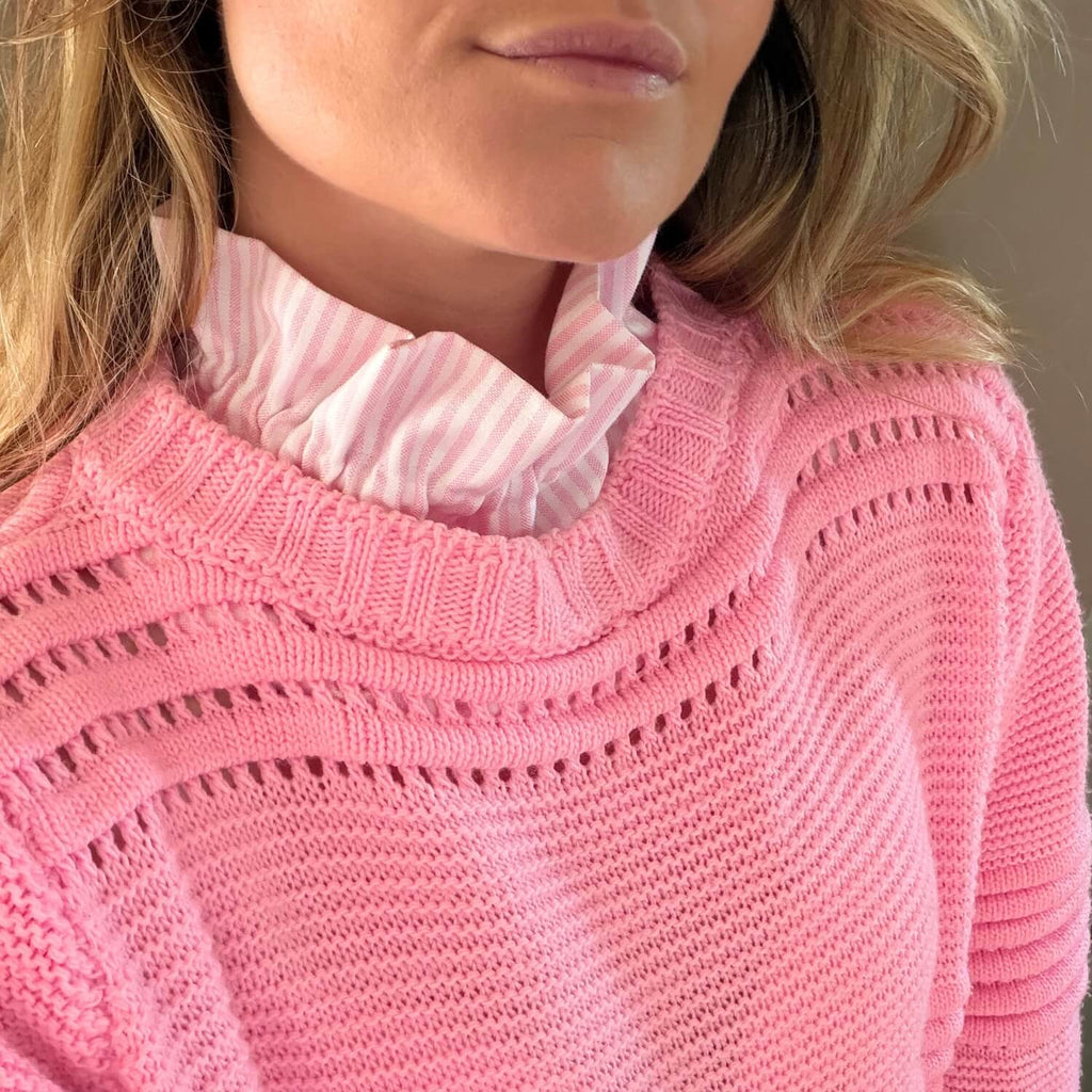 Col amovible Oxford Rose Violette & Rose