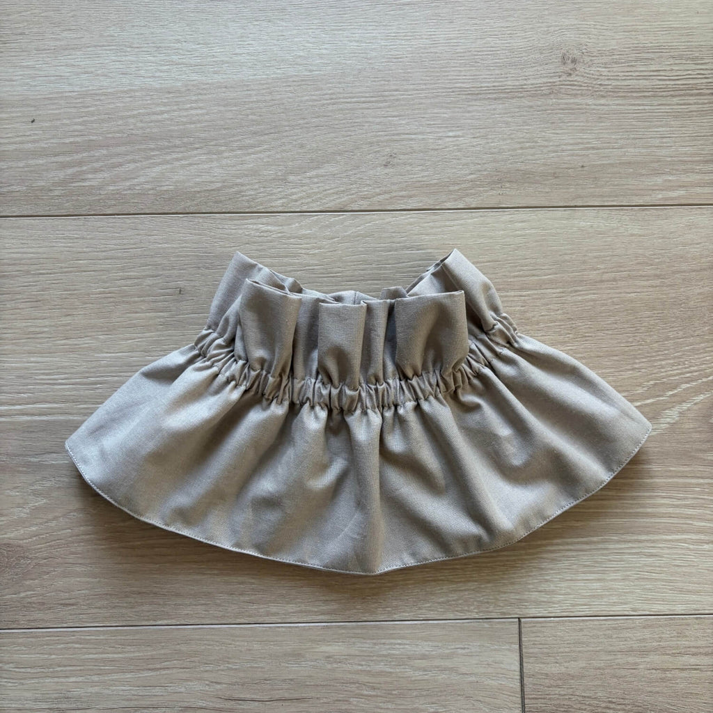 col à volant amovible beige