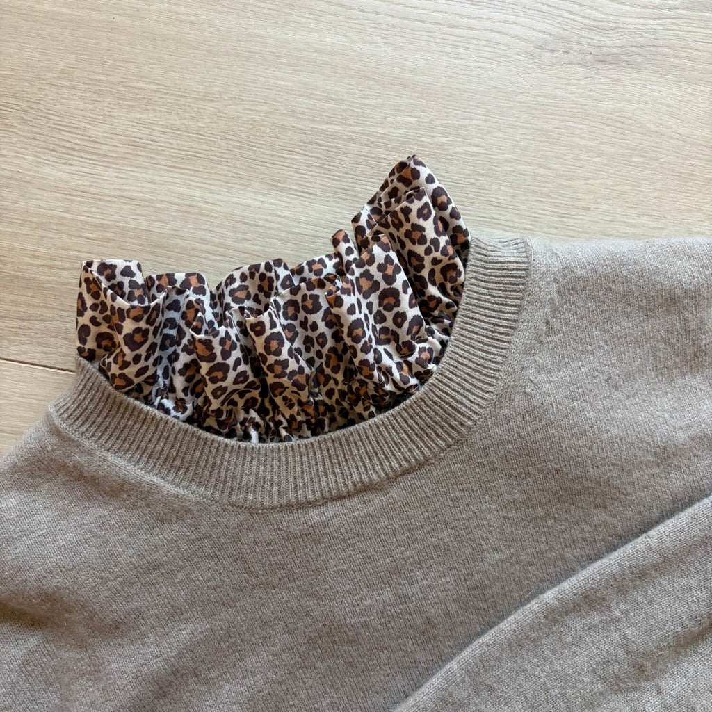 Col amovible Léopard Violette & Rose