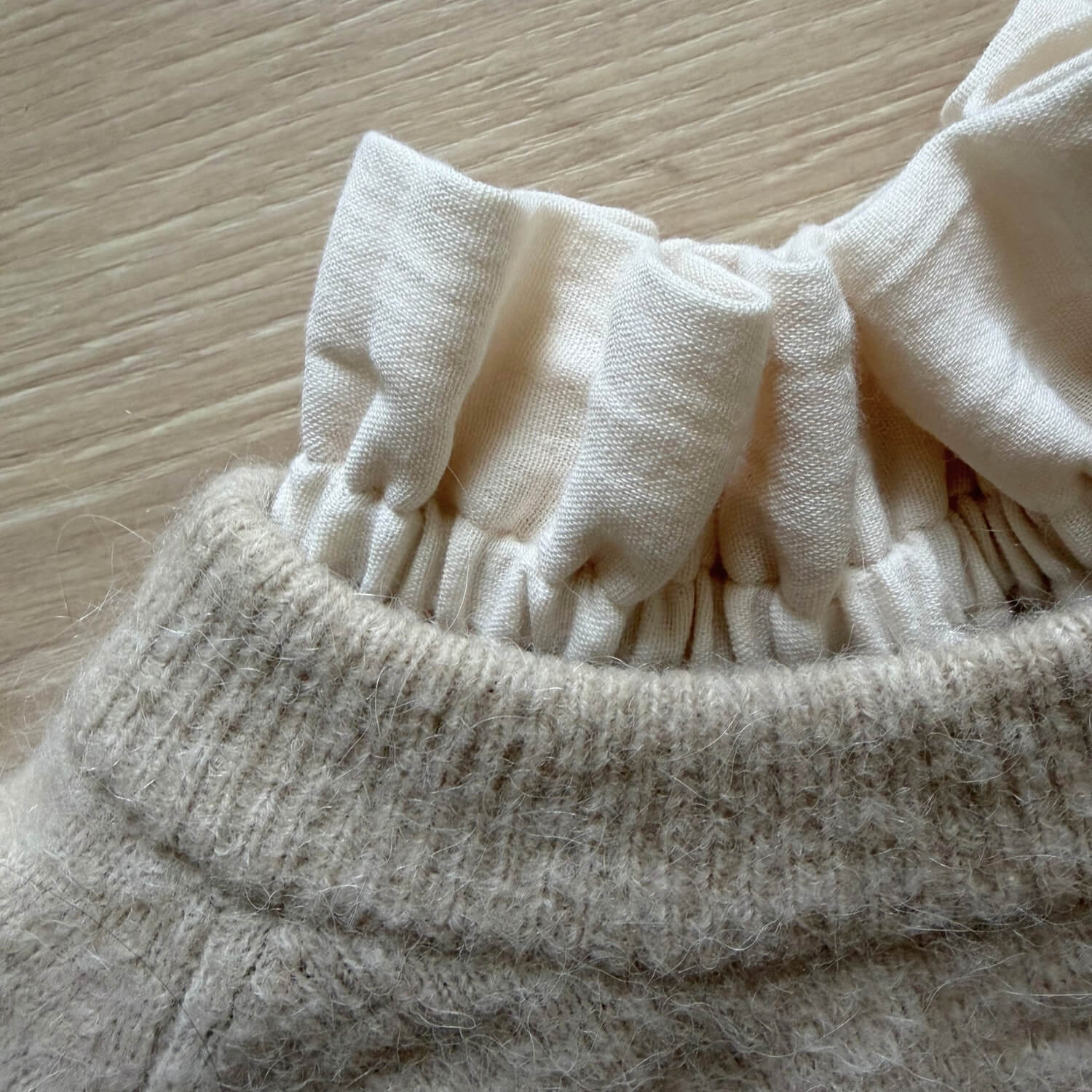 col amovible ecru gaze de coton