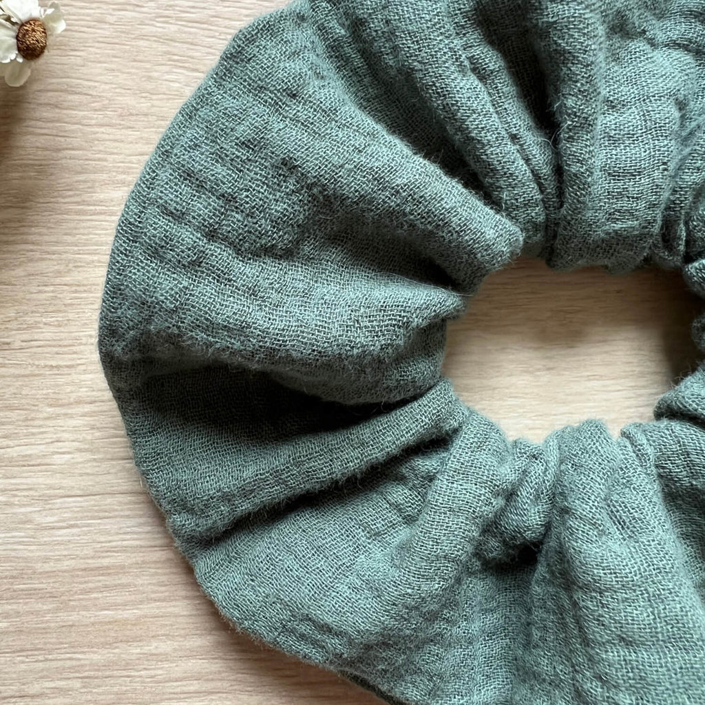 Chouchou gaze de coton vert Angela Violette & Rose