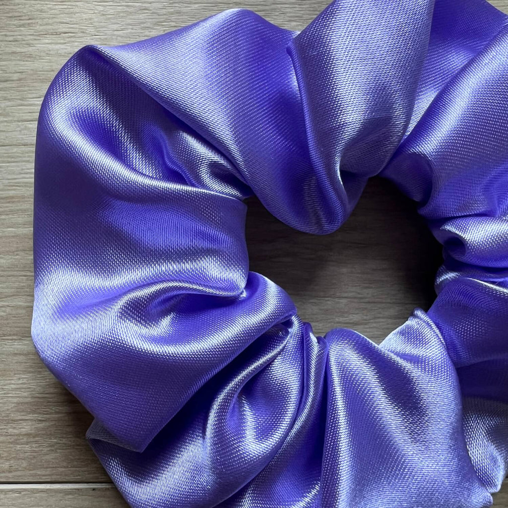 Chouchou en satin Lila Violette & Rose