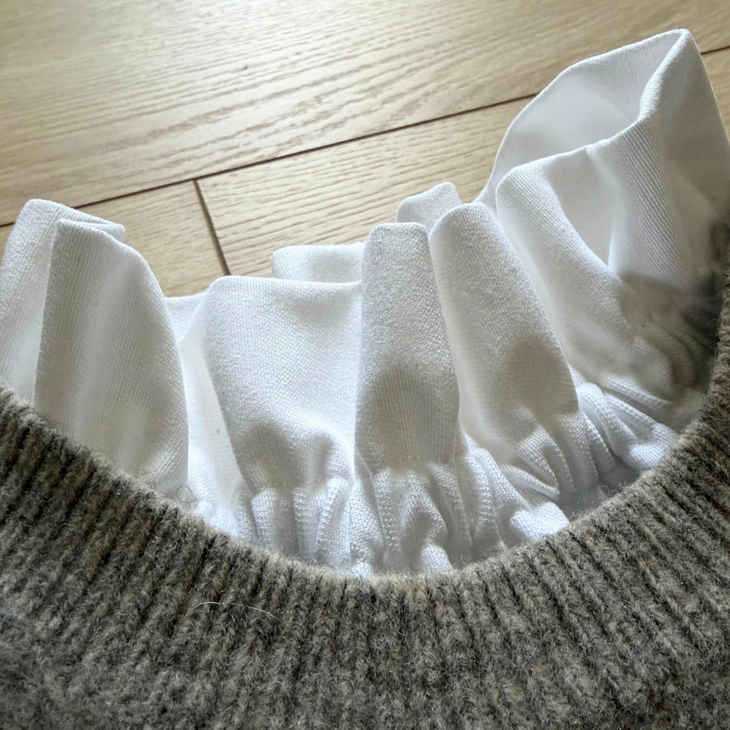 faux col de chemise amovible à volant blanc