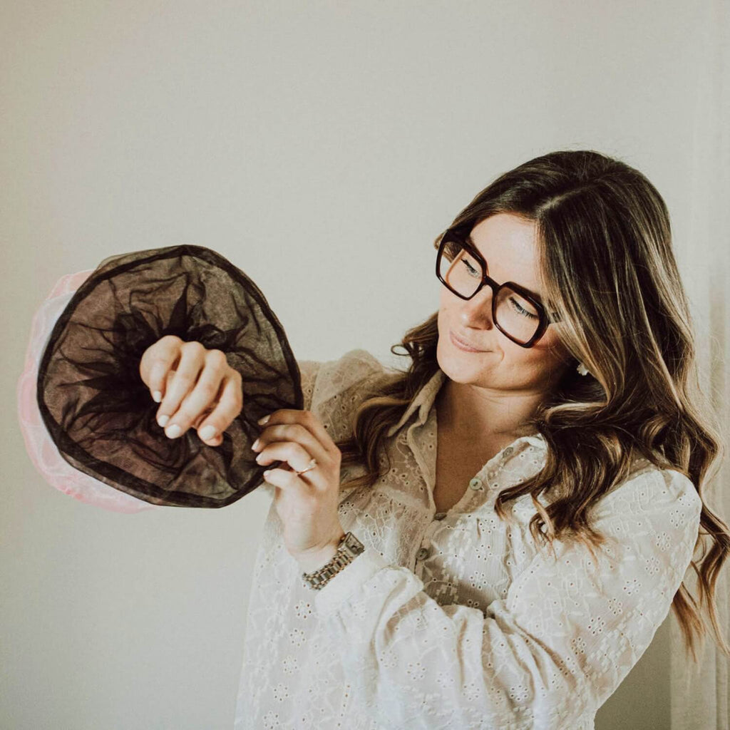 Chouchou XXL Marron Oriane Violette & Rose