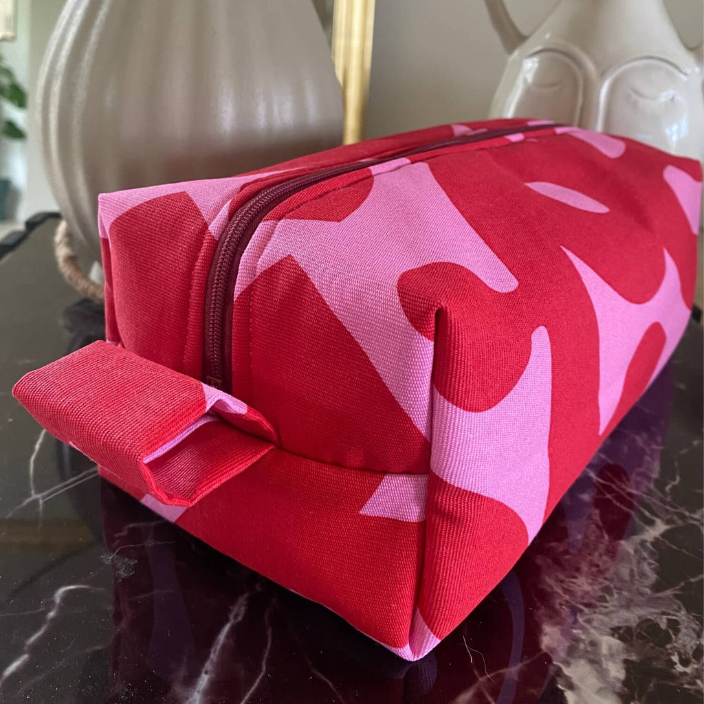 Trousse de toilette rose et rouge Pipa Violette & Rose