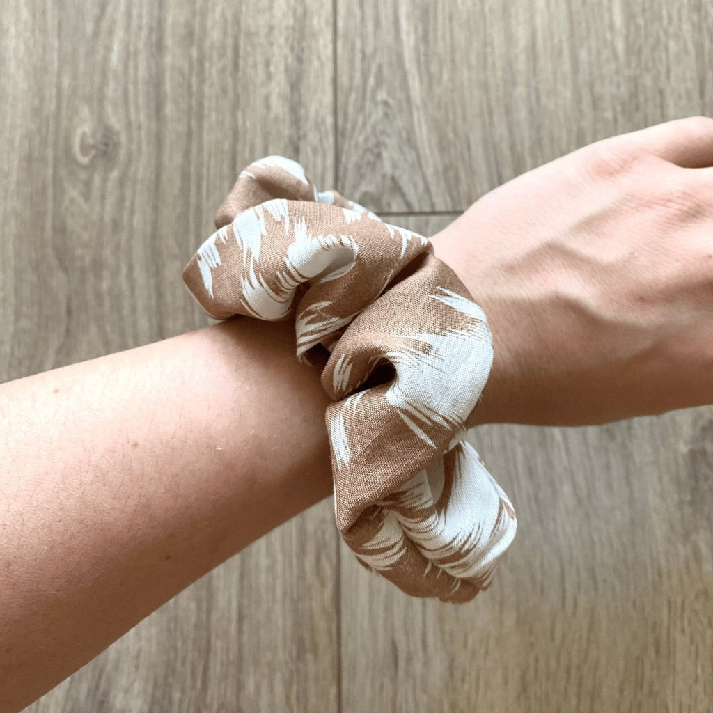 Chouchou cheveux beige et blanc Kate - Violette & Rose - Accessoires pour cheveux