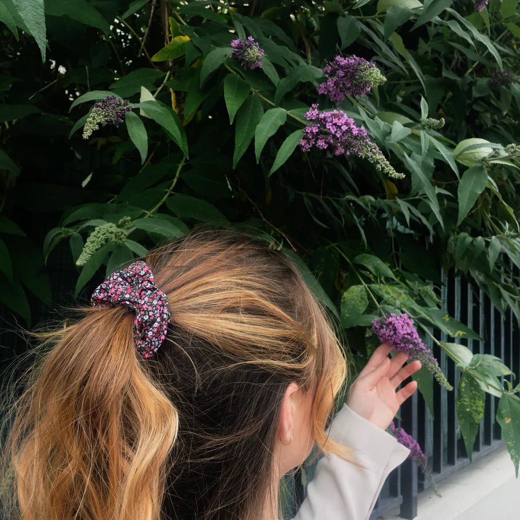 Chouchou cheveux fleurs mauve Amanda - Chouchou - Violette & Rose