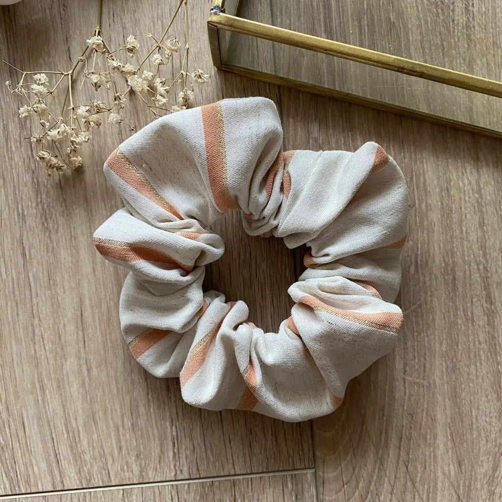 Chouchou cheveux lin & lurex Bella - Violette & Rose - Accessoires pour cheveux