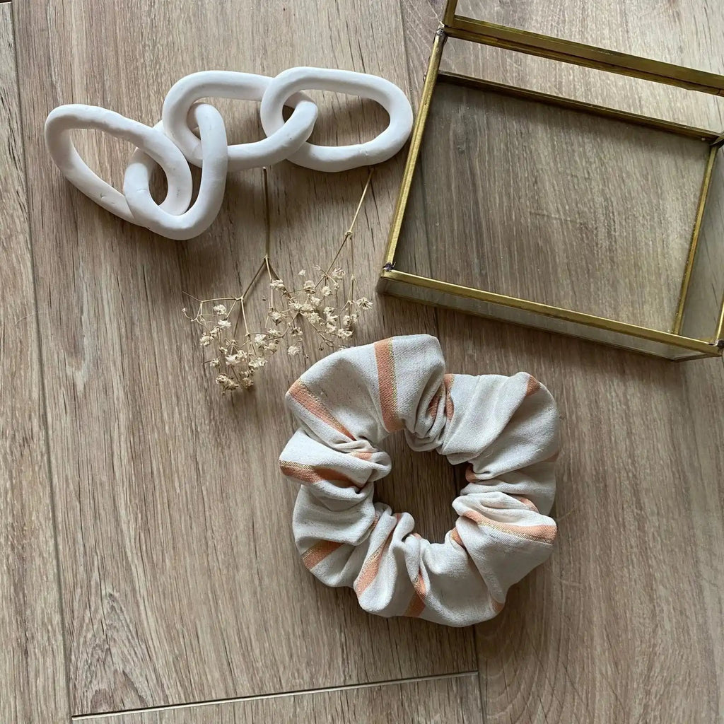 Chouchou cheveux lin & lurex Bella - Violette & Rose - Accessoires pour cheveux