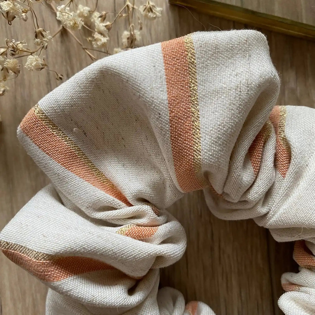 Chouchou cheveux lin & lurex Bella - Violette & Rose - Accessoires pour cheveux