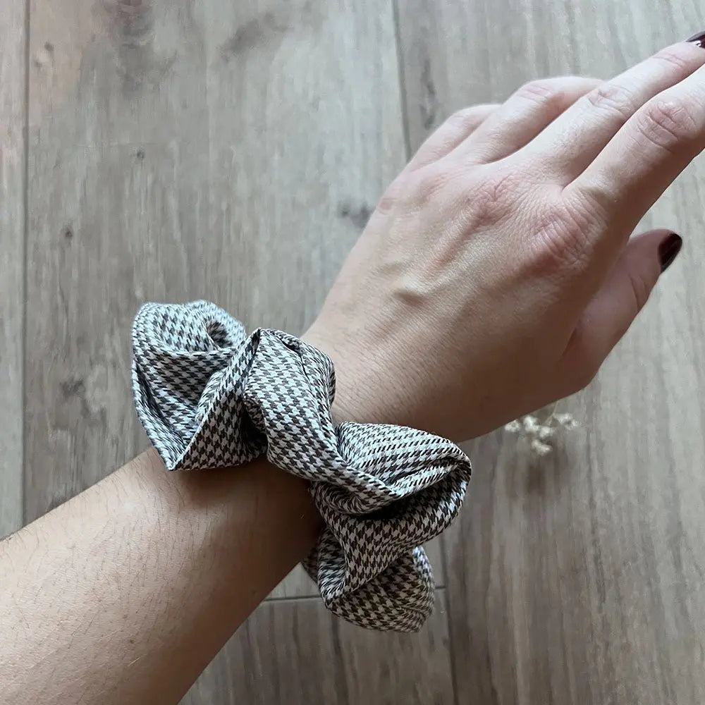 Chouchou cheveux pied de poule Azia - Violette & Rose - Accessoires pour cheveux