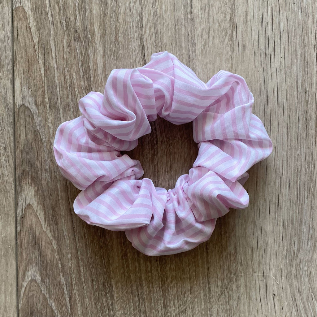 Chouchou rayé rose et blanc Lauren - Violette & Rose - Accessoires pour cheveux