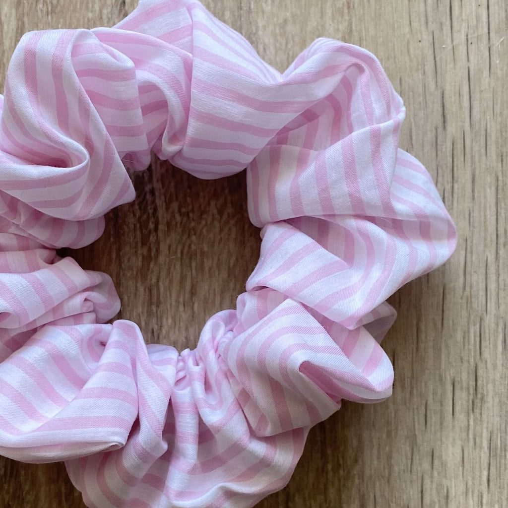 Chouchou rayé rose et blanc Lauren - Violette & Rose - Accessoires pour cheveux