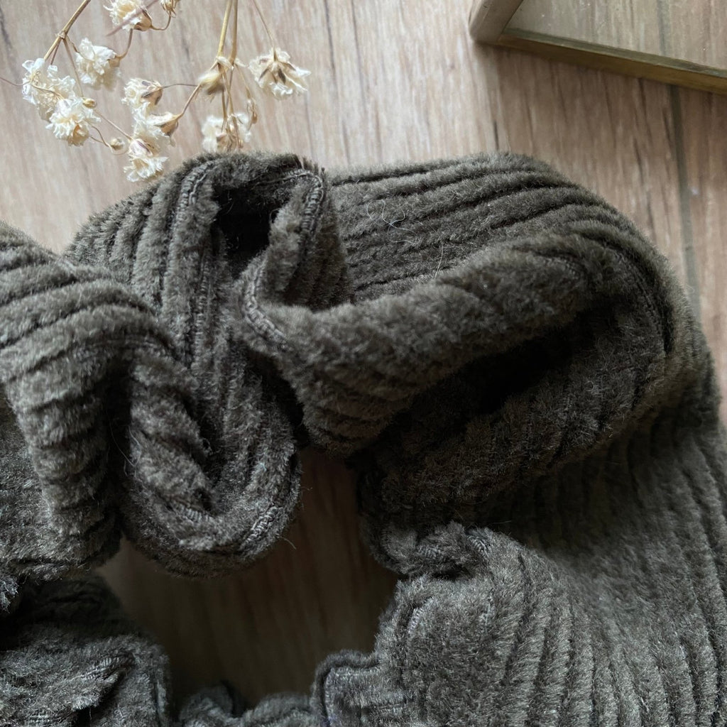 Chouchou cheveux velours côtelé kaki Velvet - Violette & Rose - Accessoires pour cheveux