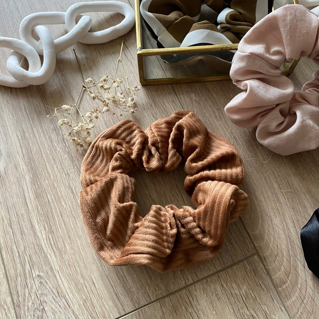 Chouchou cheveux velours côtelé ocre Velvet - Violette & Rose - Accessoires pour cheveux